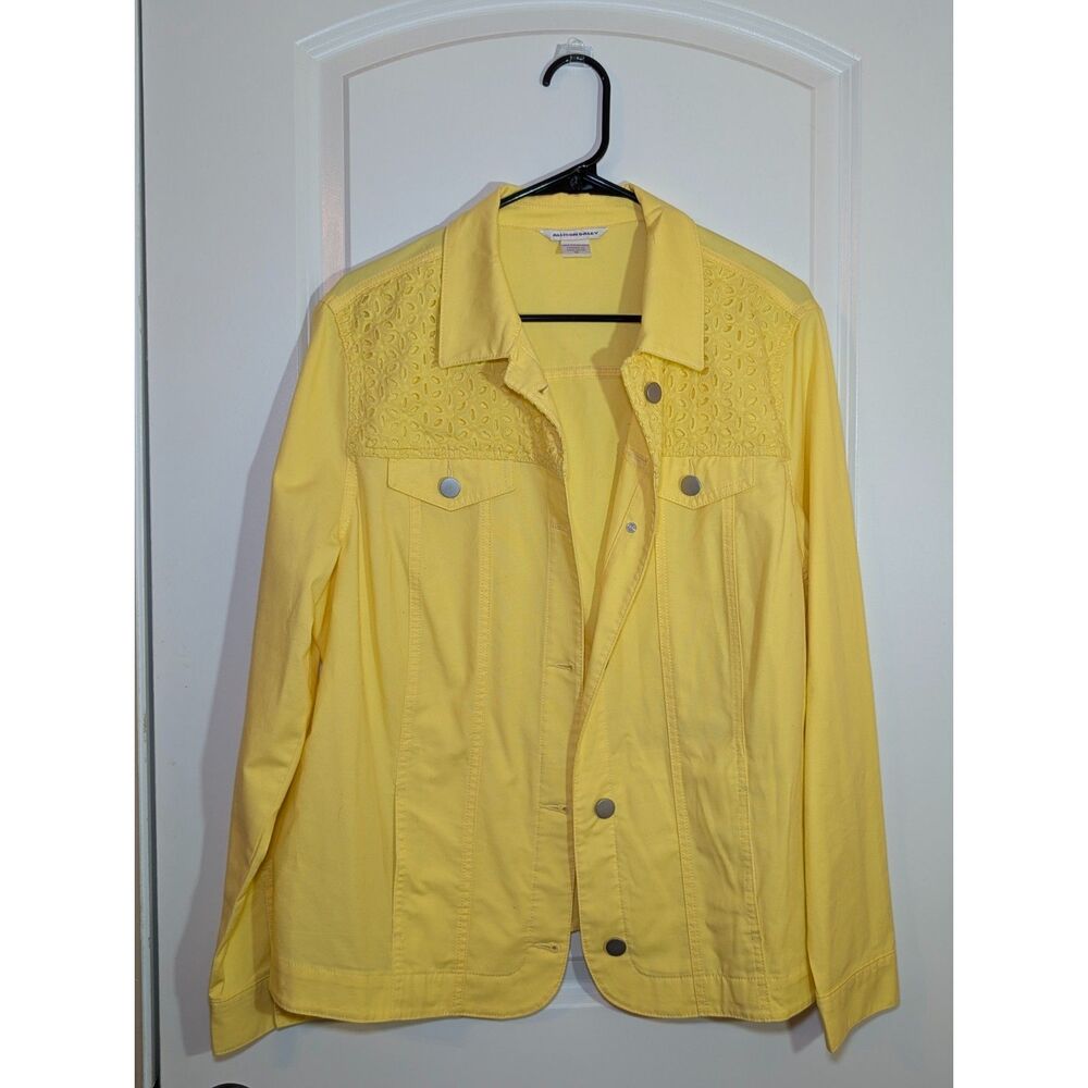 Allison Daley Yellow Eyelet Jacket Plus Sze 18 Cottagecore Spring Layer Feminine - Picture 2 of 7